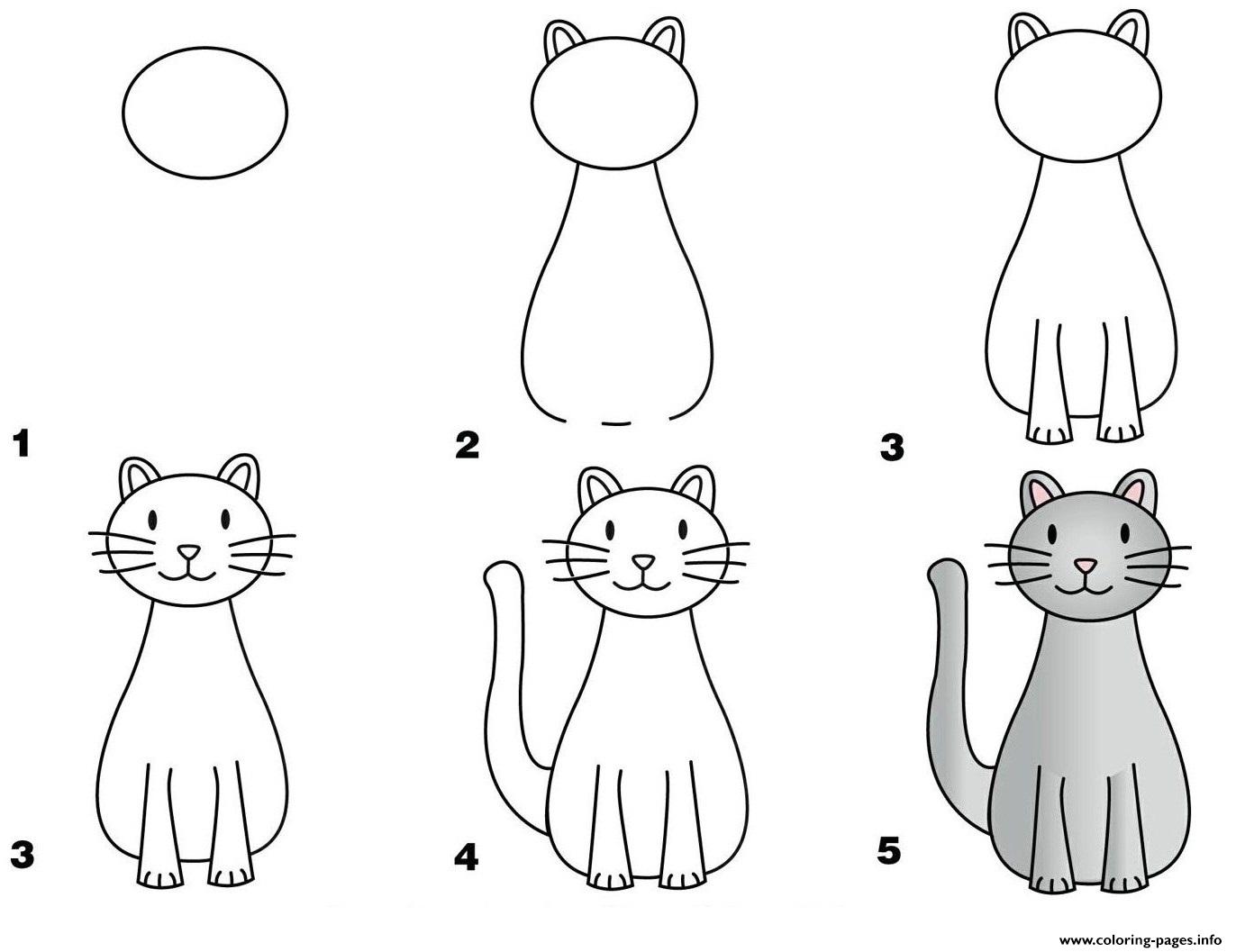 How To Draw A Cat Simple Easy coloring