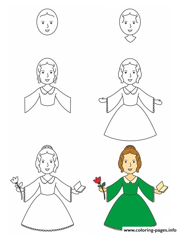 How To Draw Emily Bronte coloring