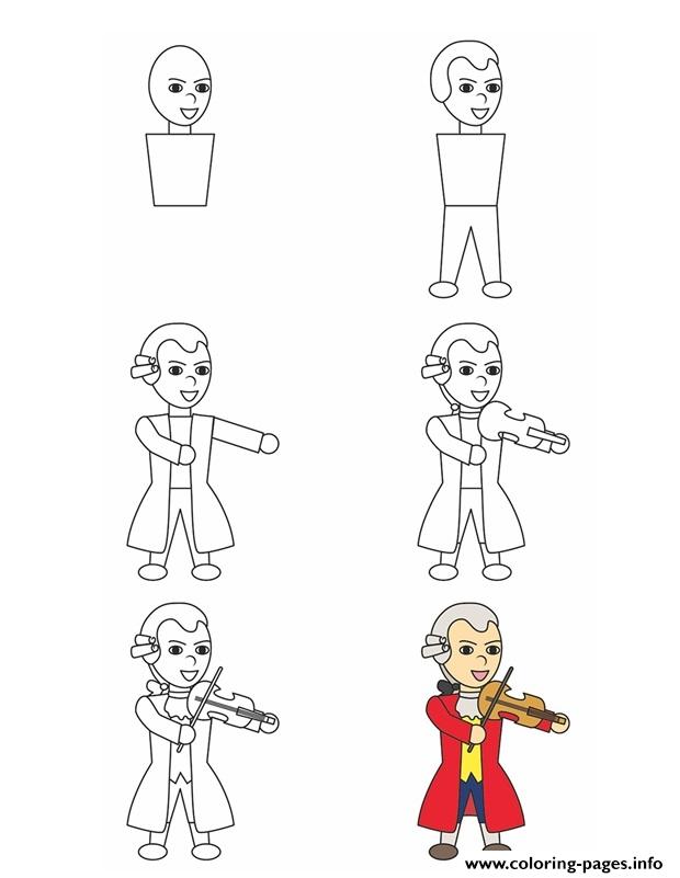 How To Draw Mozart coloring