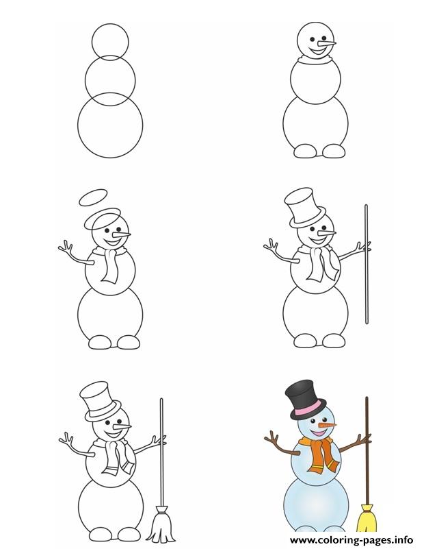 How To Draw Snowman coloring
