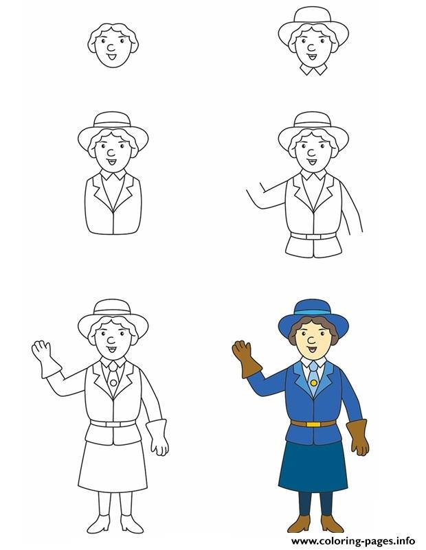 How To Draw Agnes Baden Powell coloring