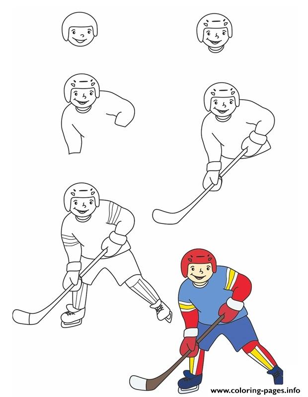 How To Draw Hockey On Ice coloring