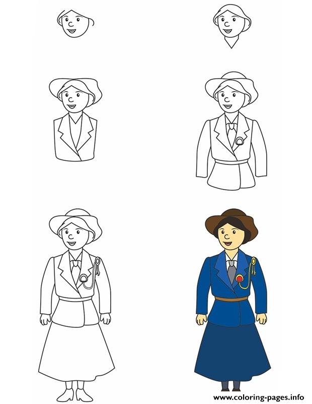 How To Draw Olave Baden Powell coloring
