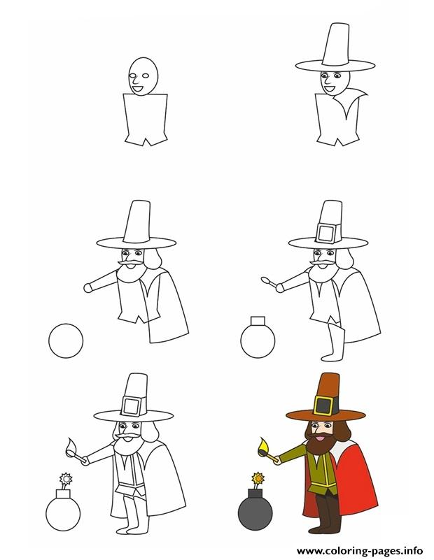How To Draw Guy Fawkes coloring