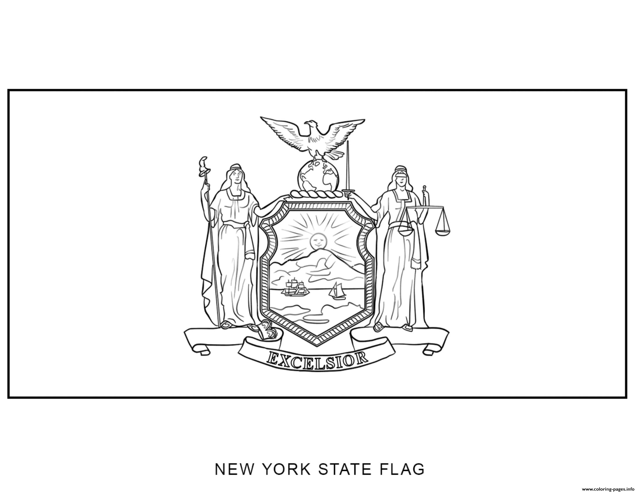 New York Flag US State coloring