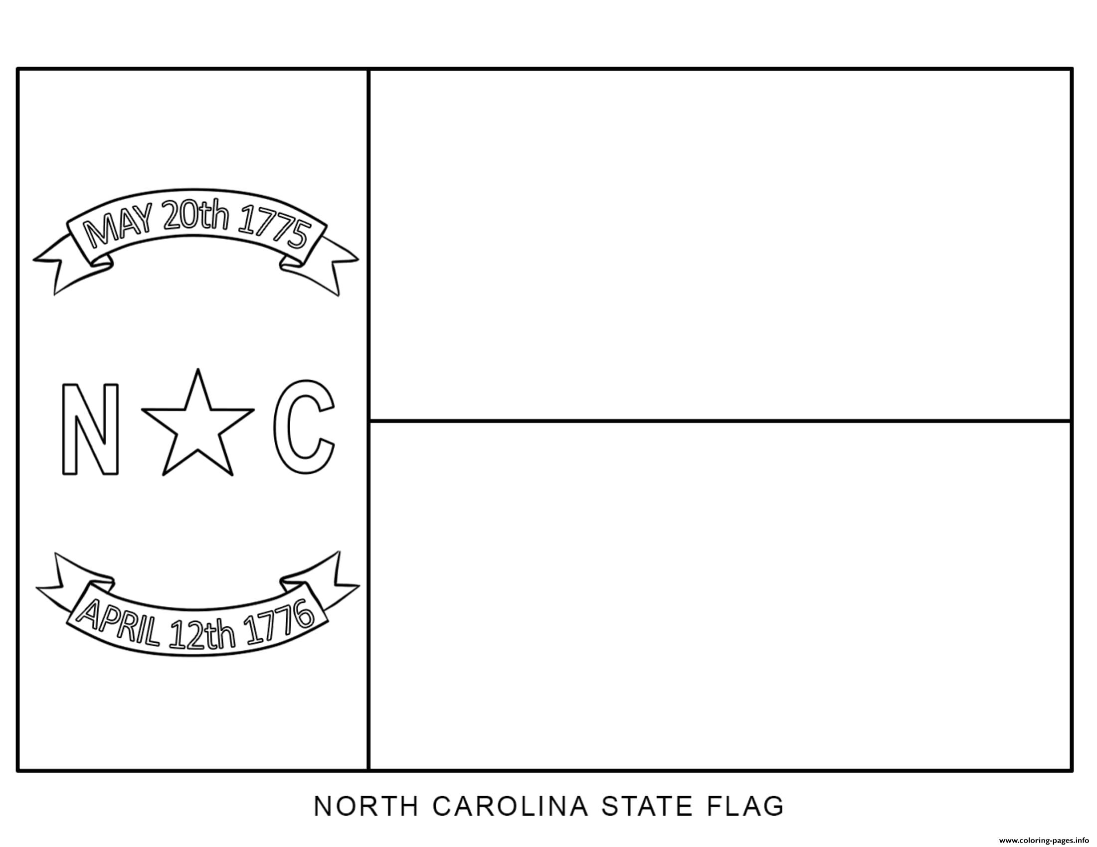 North Carolina Flag US State coloring