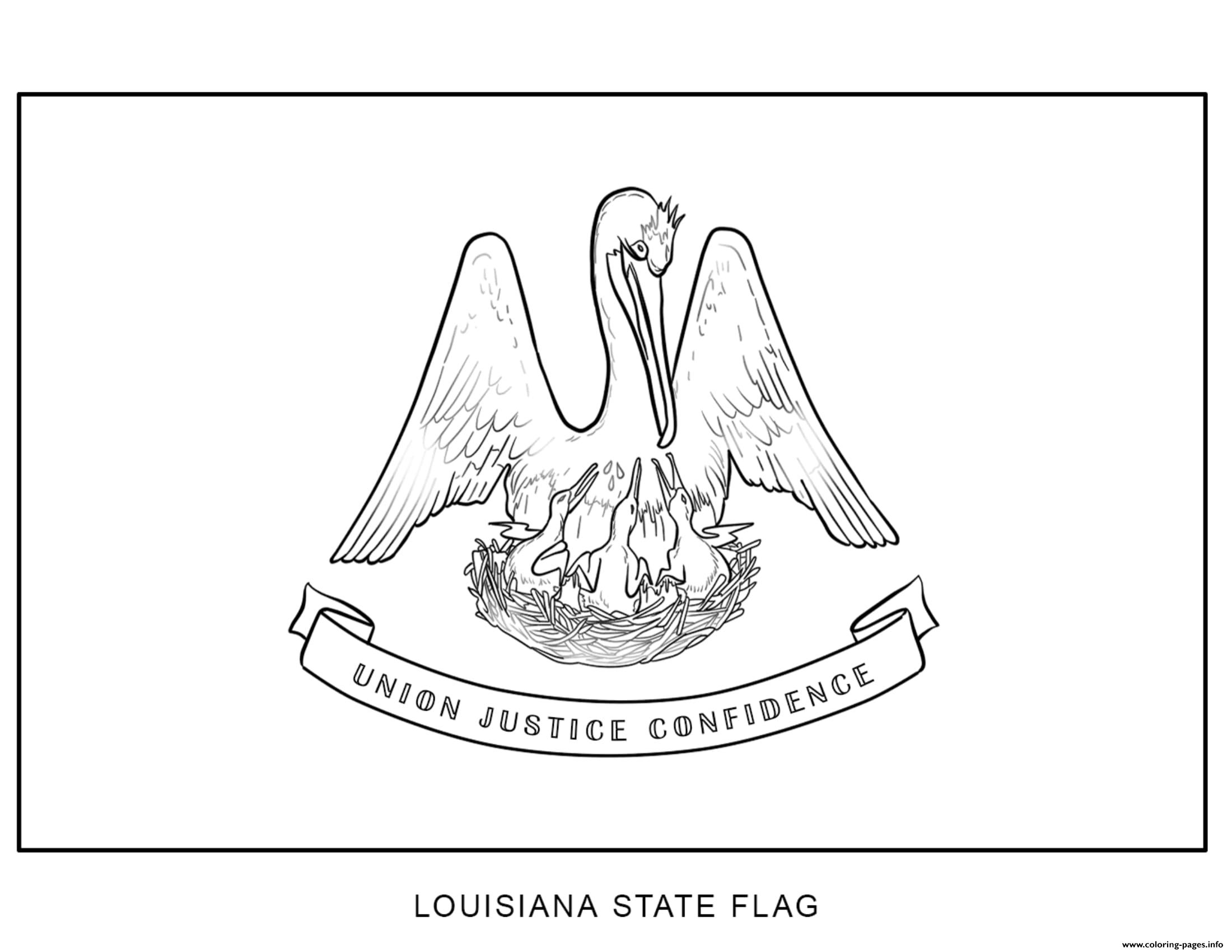 Louisiana Flag US State coloring