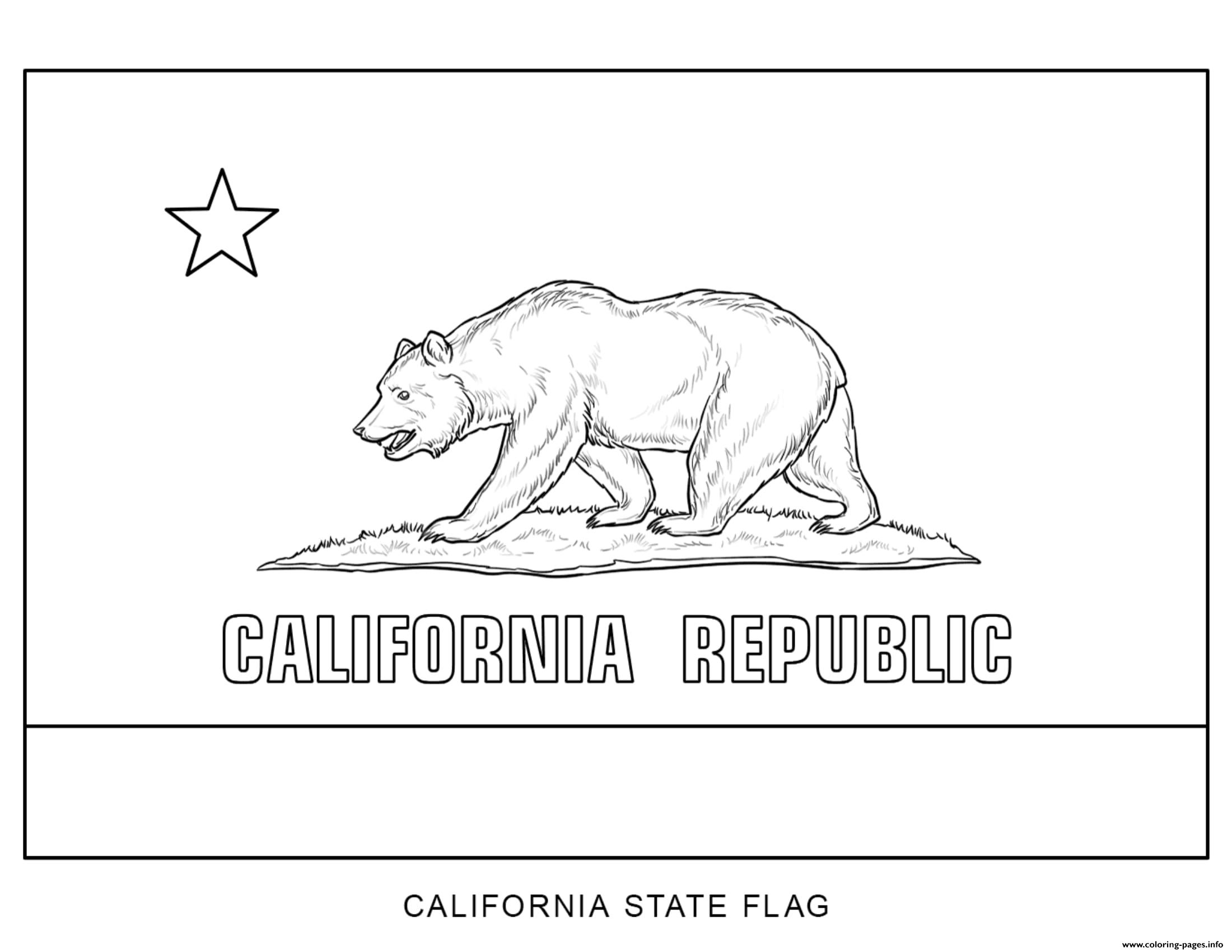 California Flag US State coloring