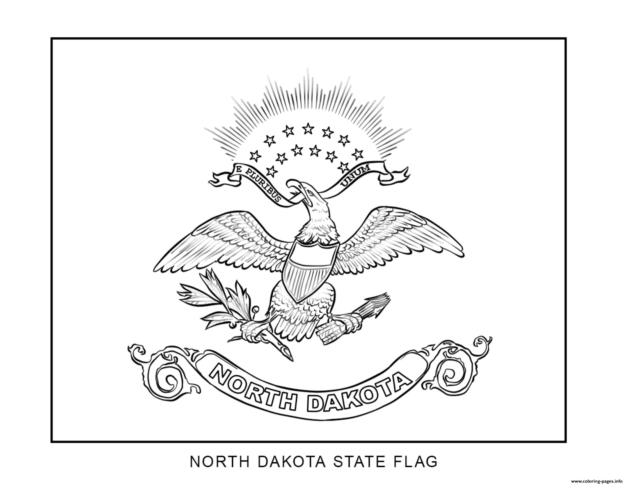 North Dakota Flag US State coloring