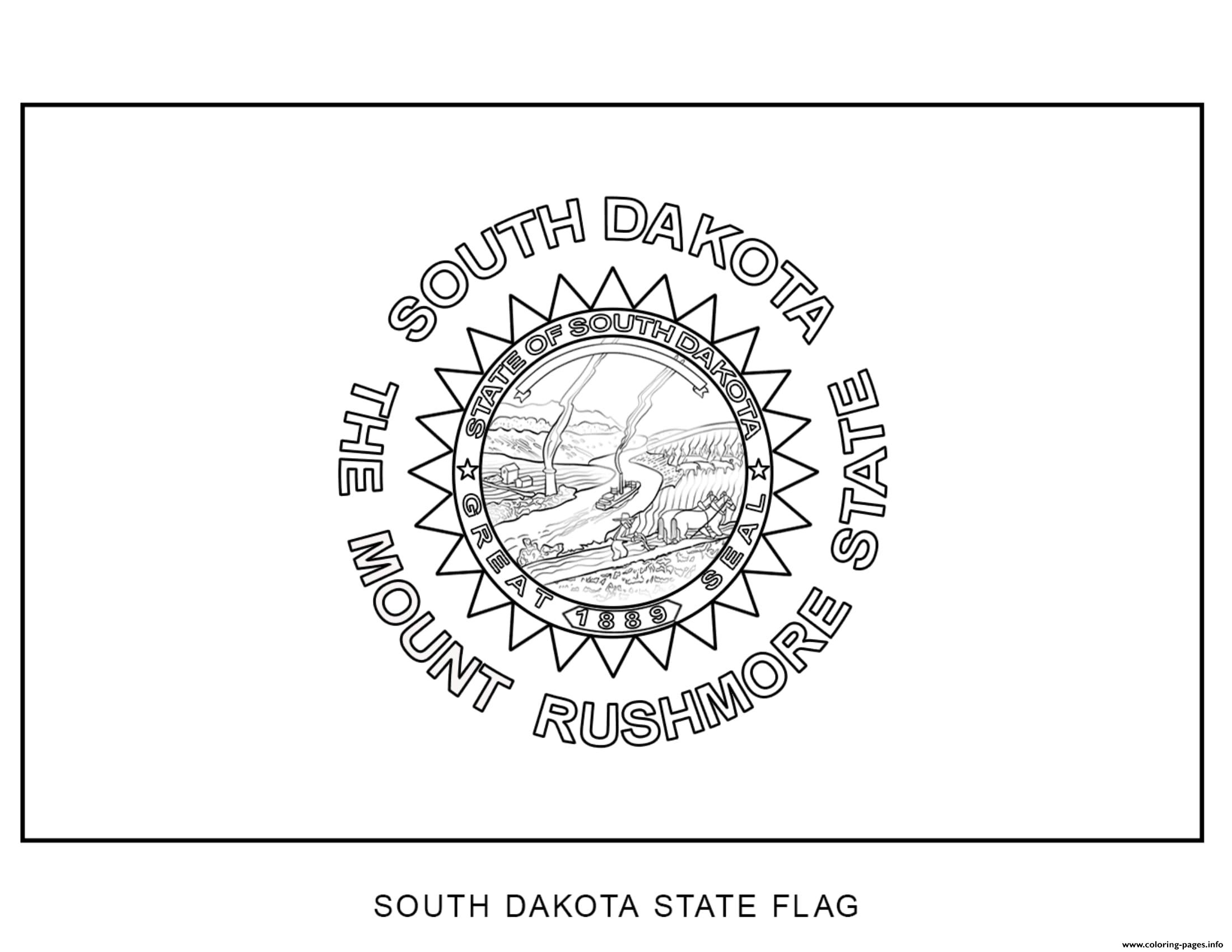 South Dakota Flag US State coloring