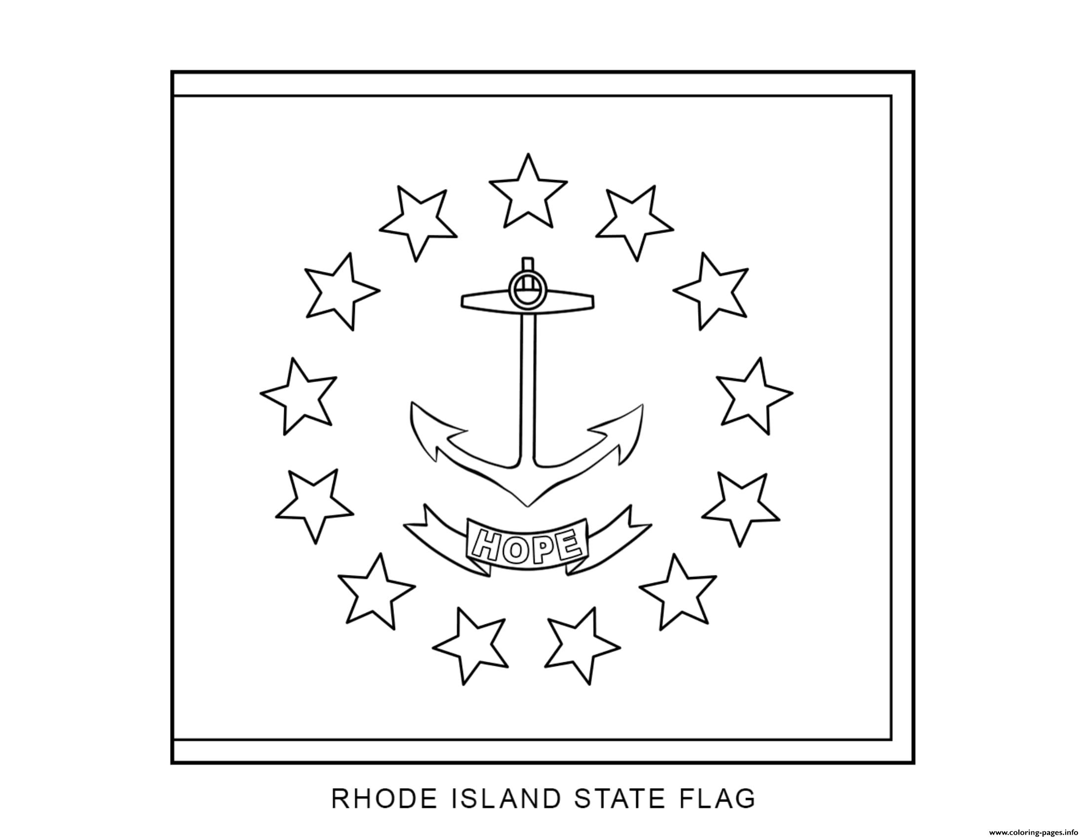 Rhode Island Flag US State coloring