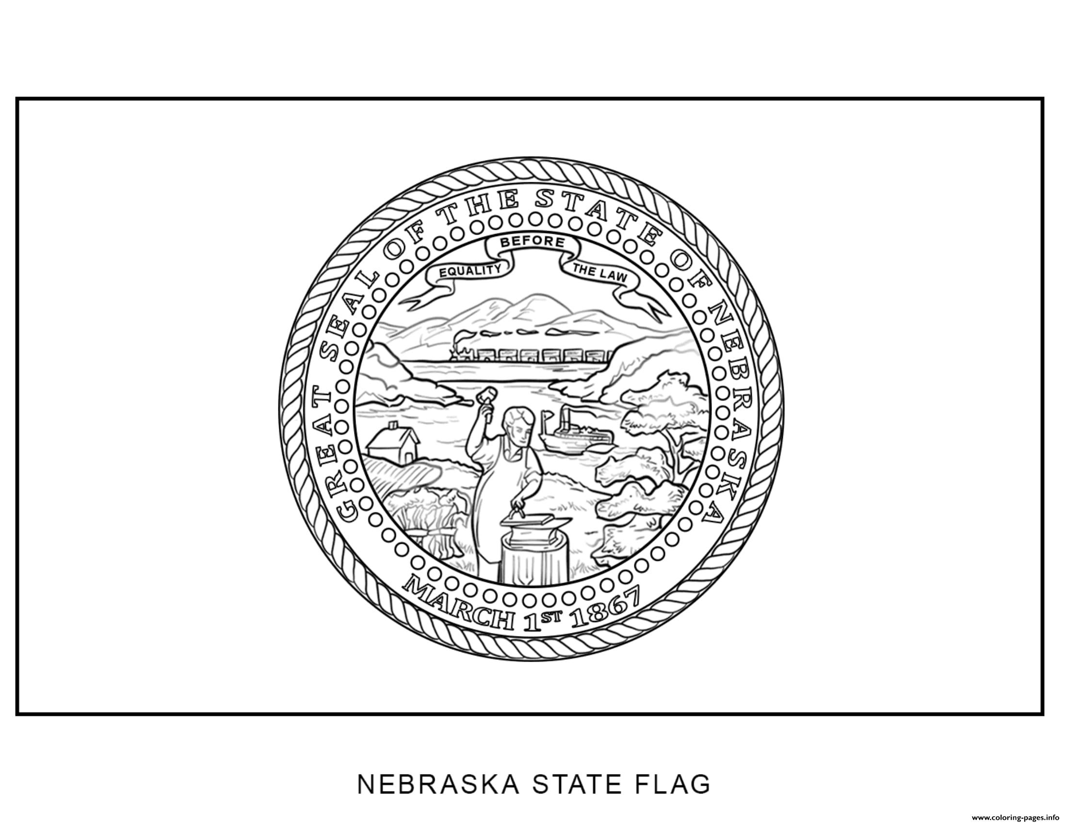 Nebraska Flag US State coloring