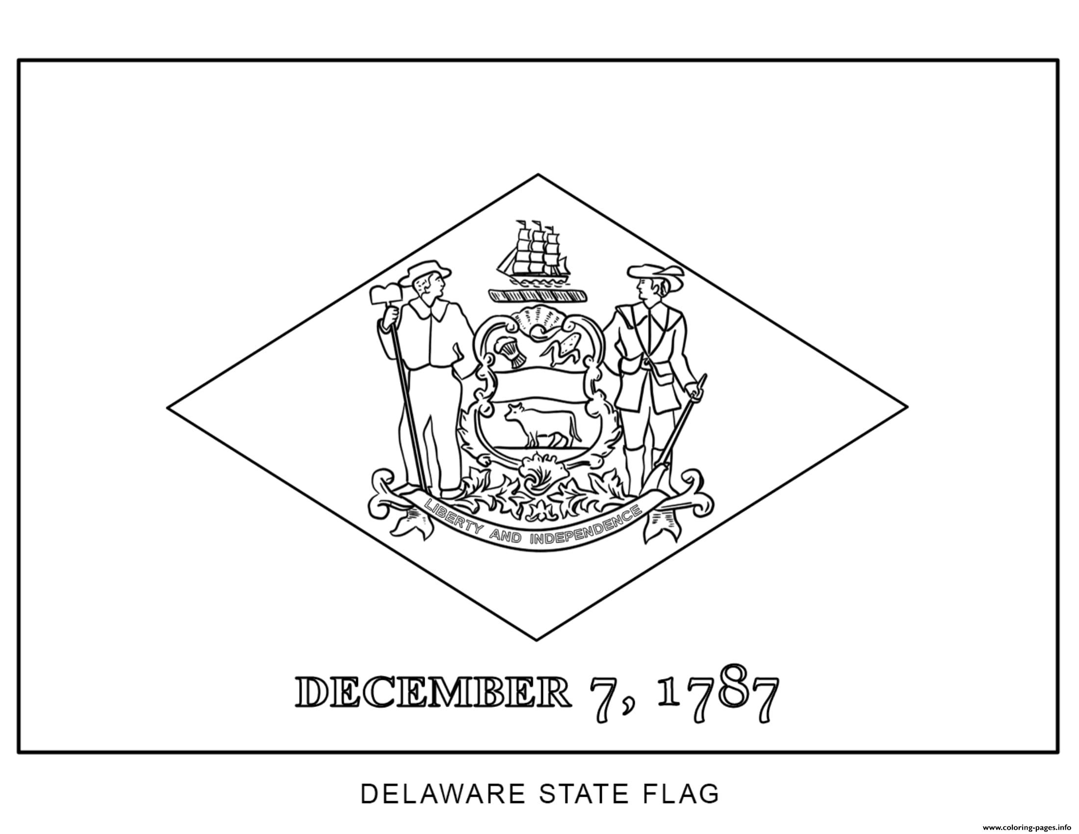 Delaware Flag US State coloring