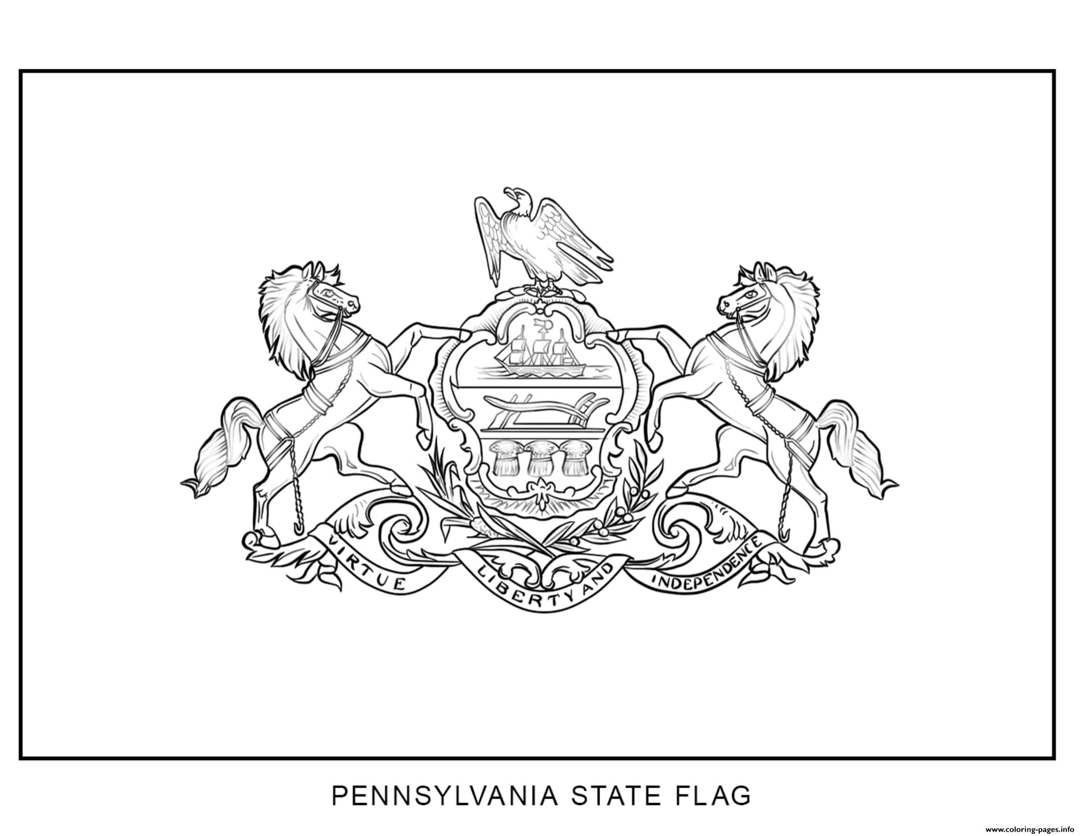 Pennsylvania Flag US State coloring