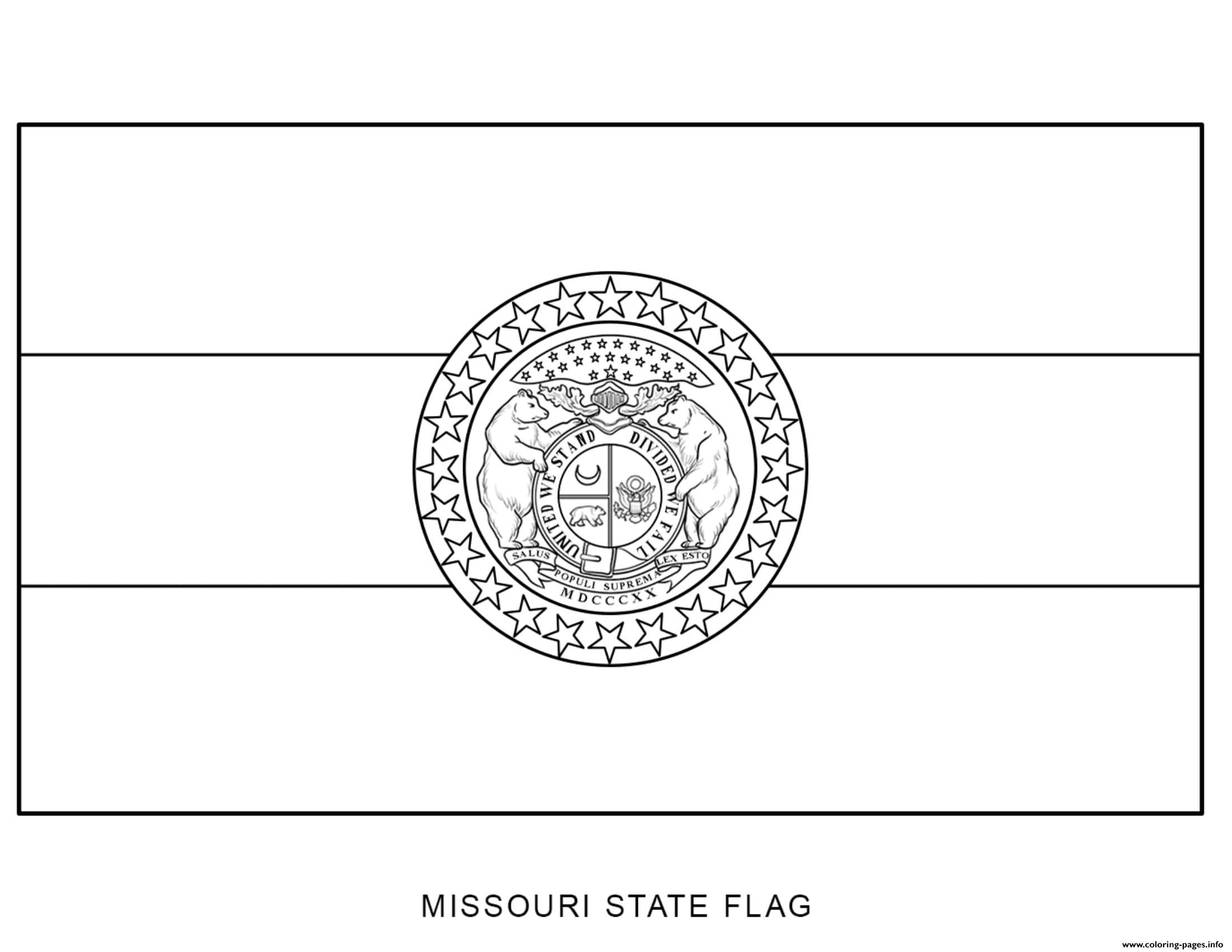 Missouri Flag US State coloring