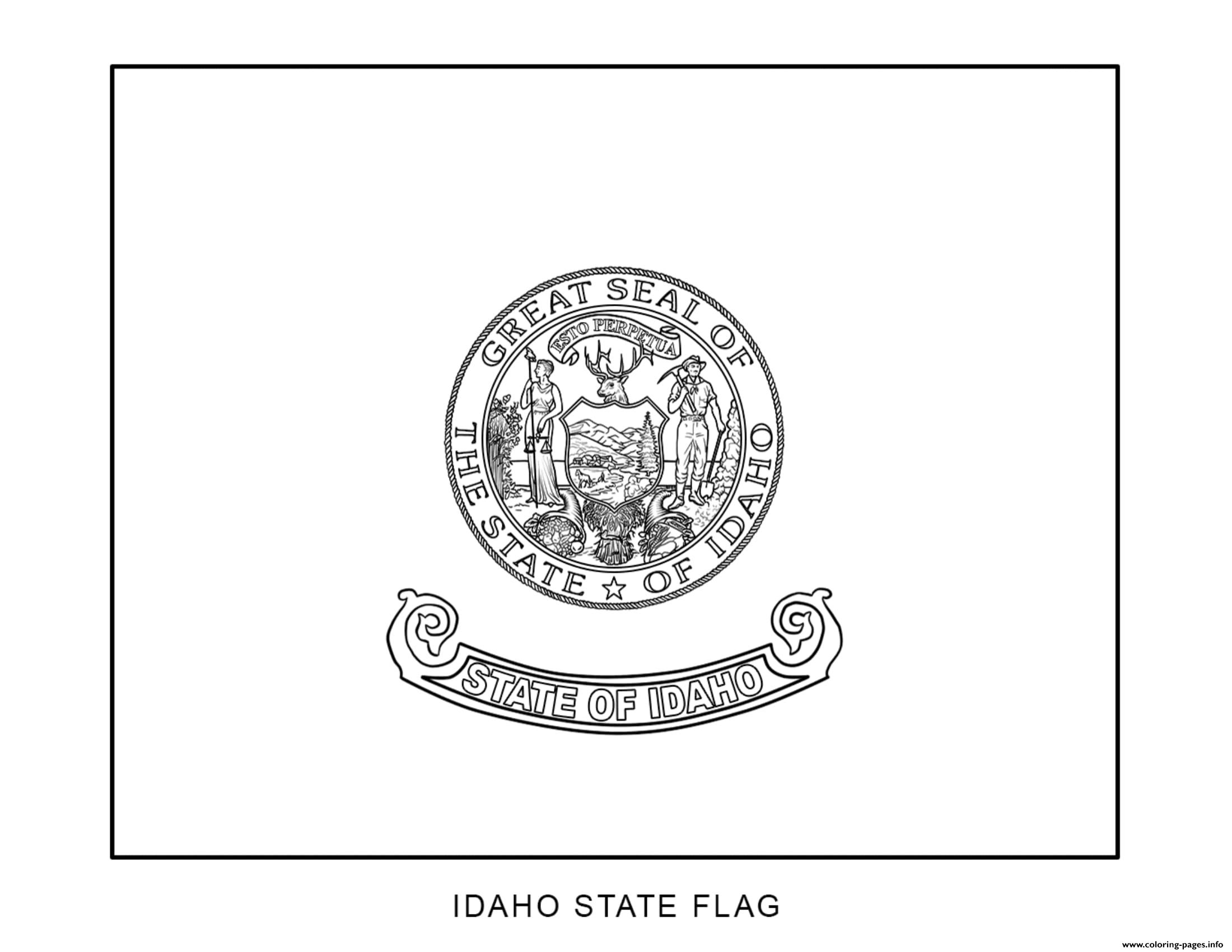 Idaho Flag US State coloring