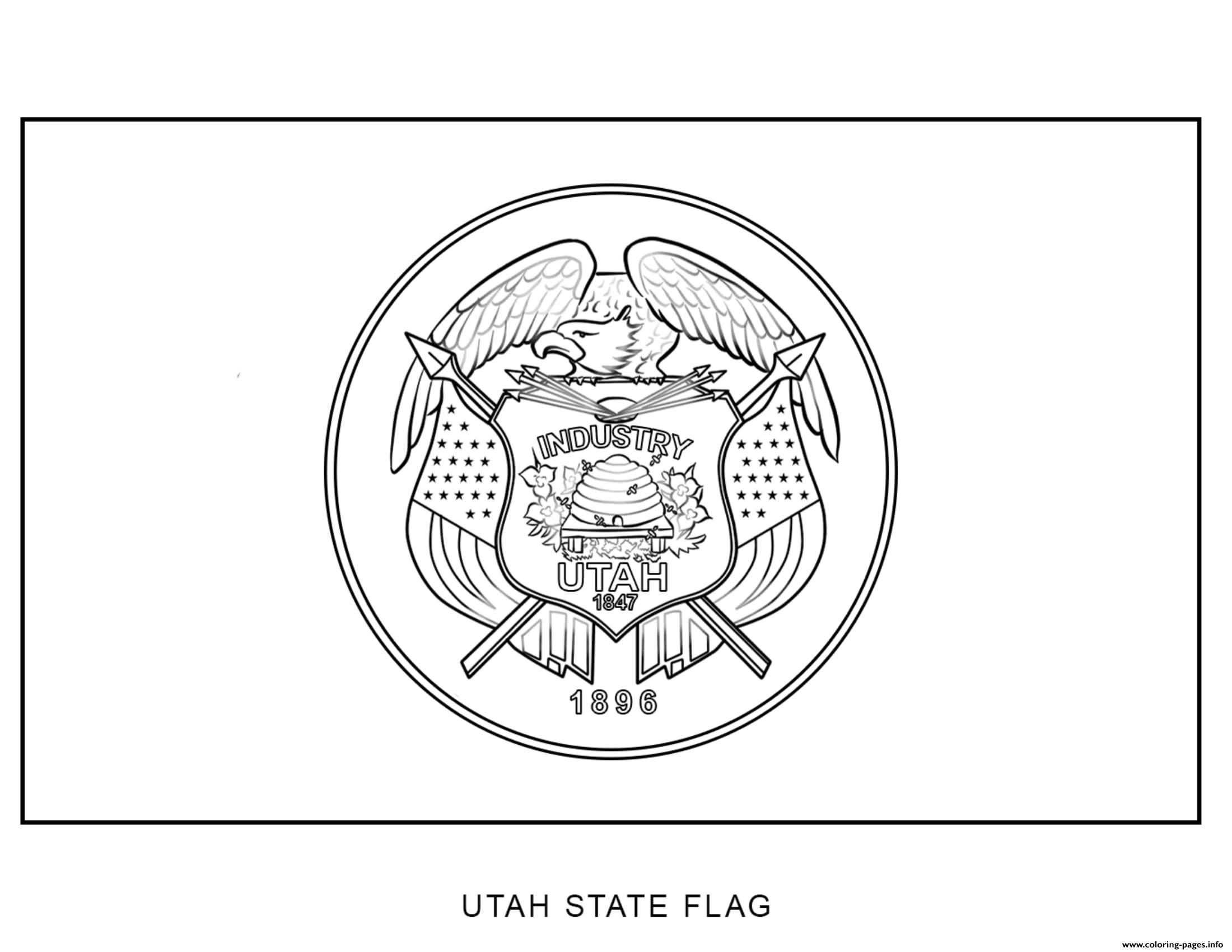 Utah Flag US State coloring