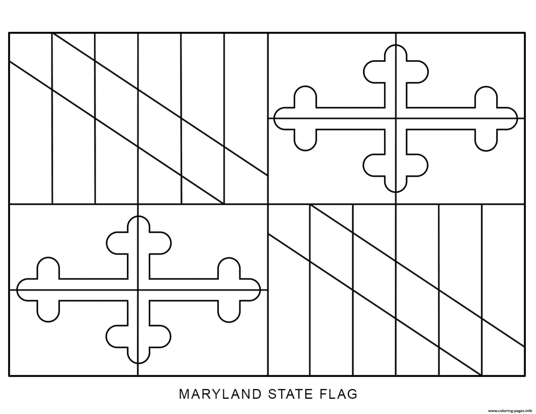 Maryland Flag US State coloring