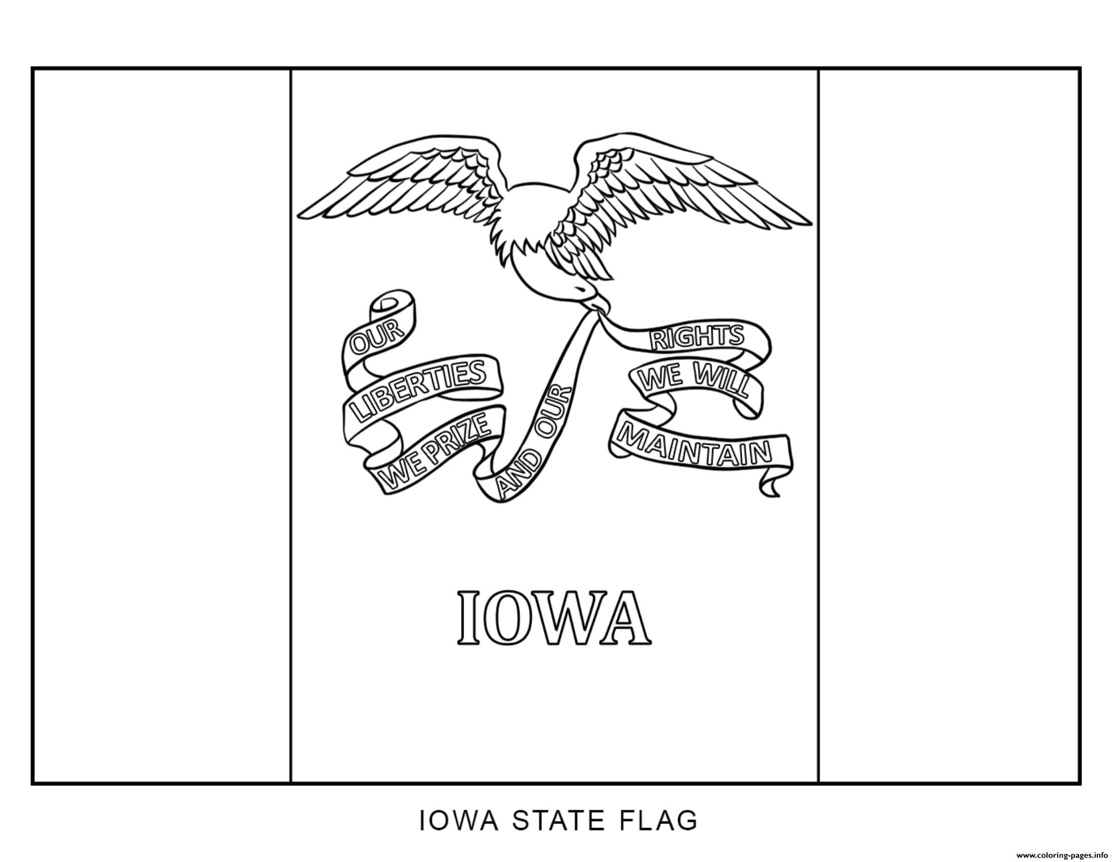 Iowa Flag US State coloring