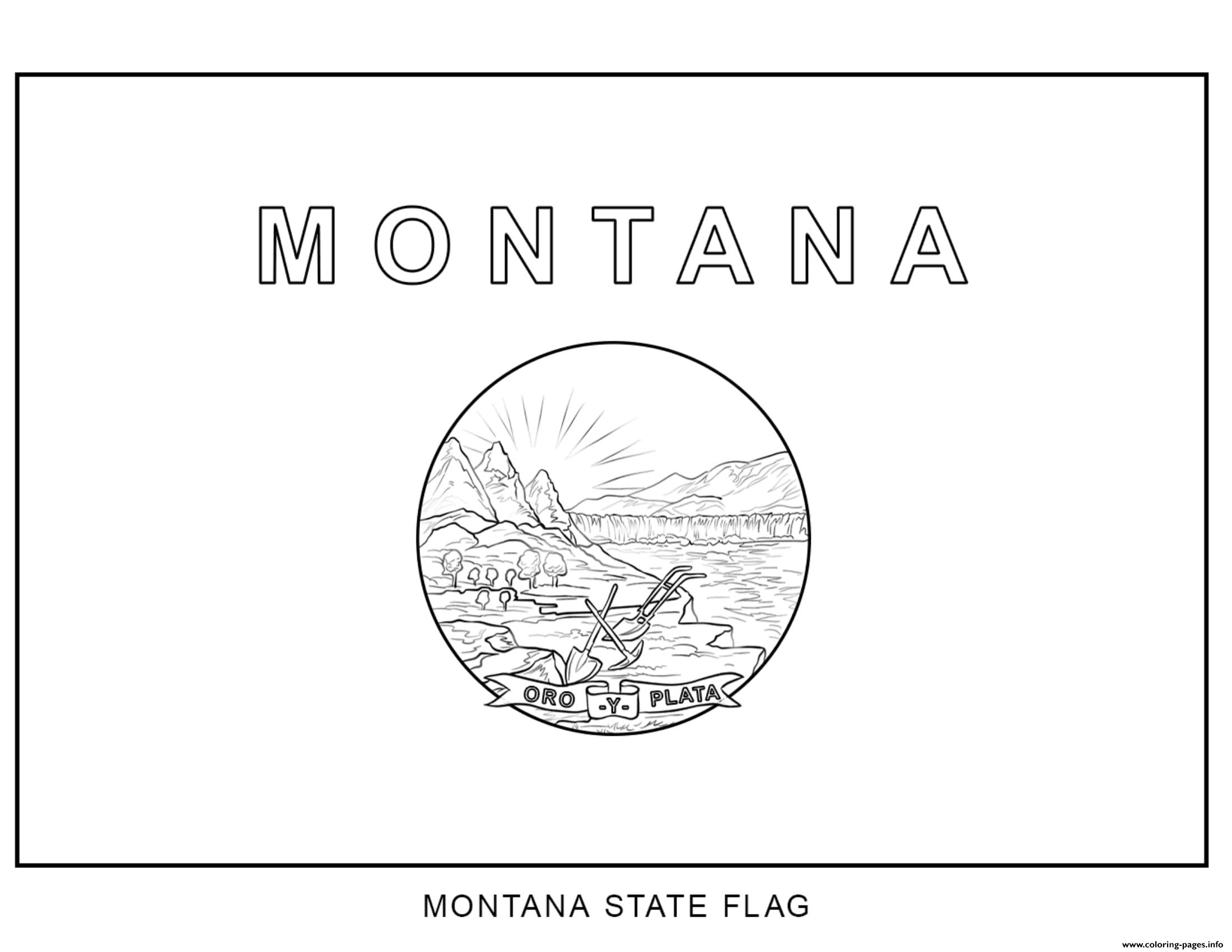 Montana Flag US State coloring