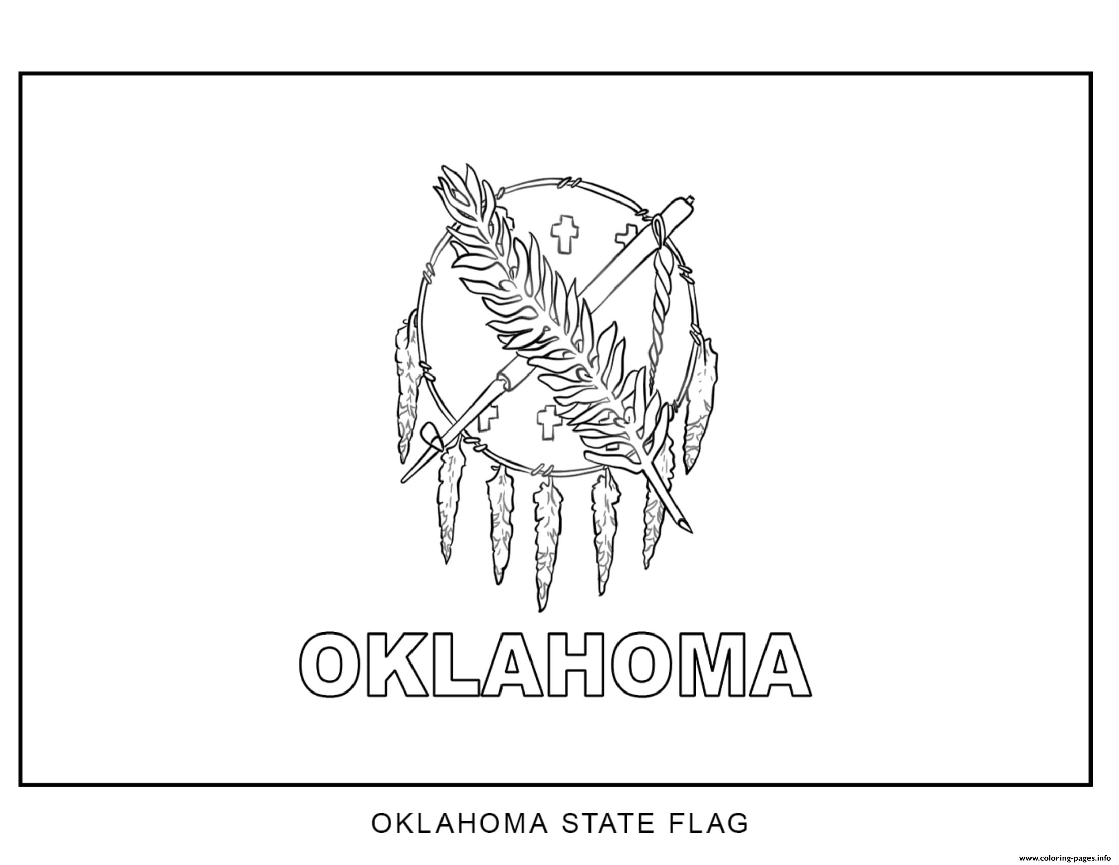 Oklahoma Flag US State coloring