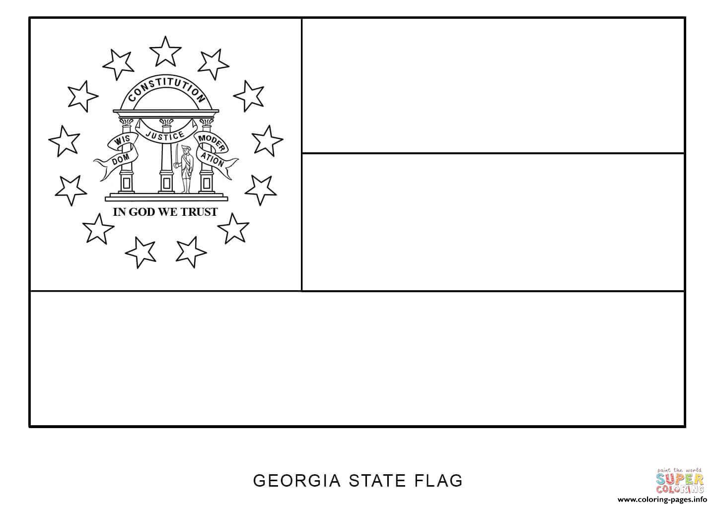 Flag Of Georgia Us State coloring