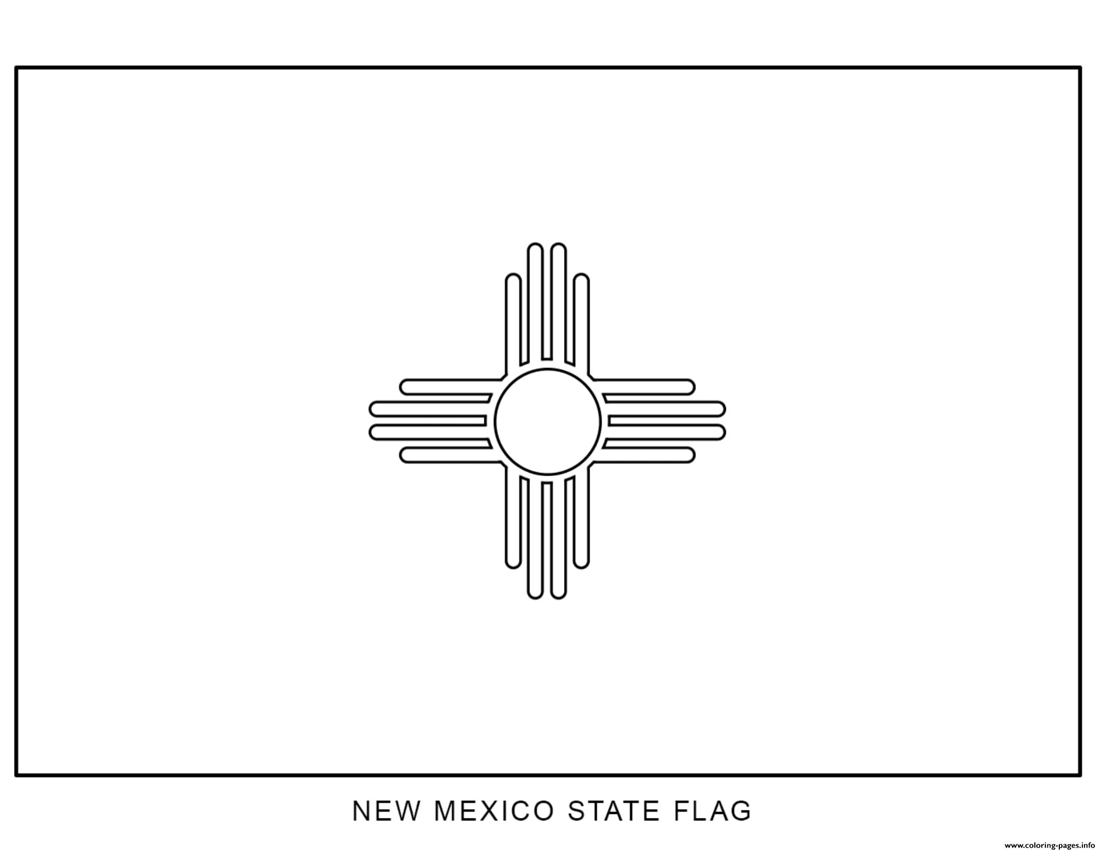 New Mexico Flag US State coloring