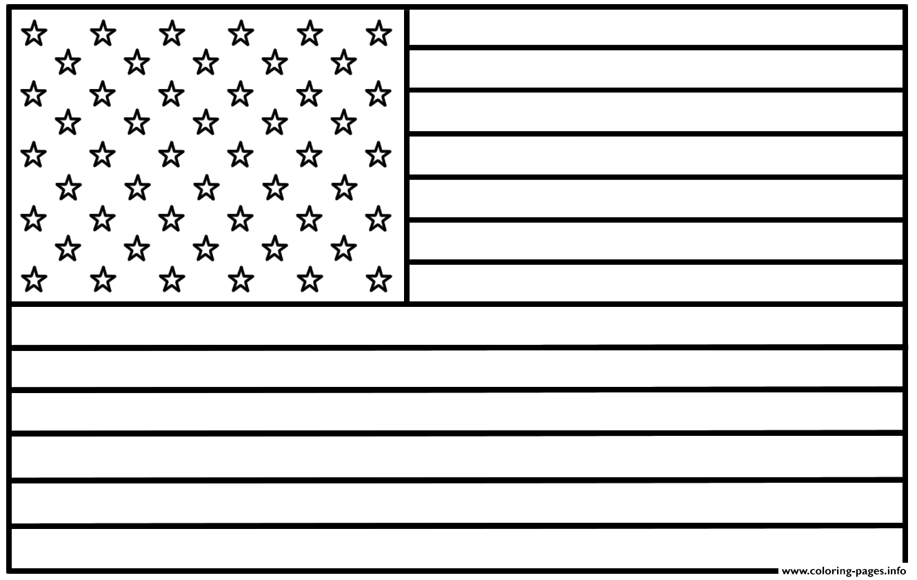 United States Flag Original Coloring Pages Printable