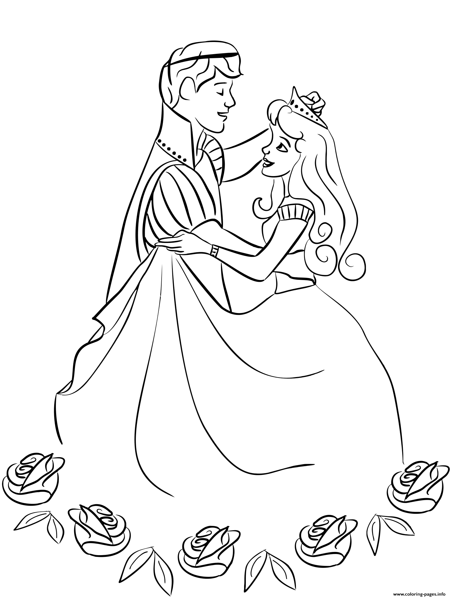 Prince And Princess Dancing coloring
