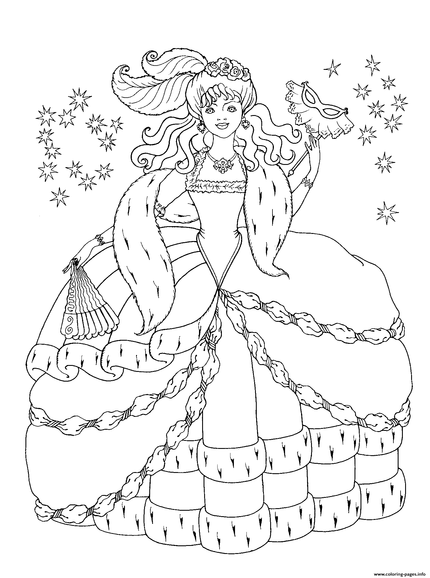 Princess Ready For Party coloring