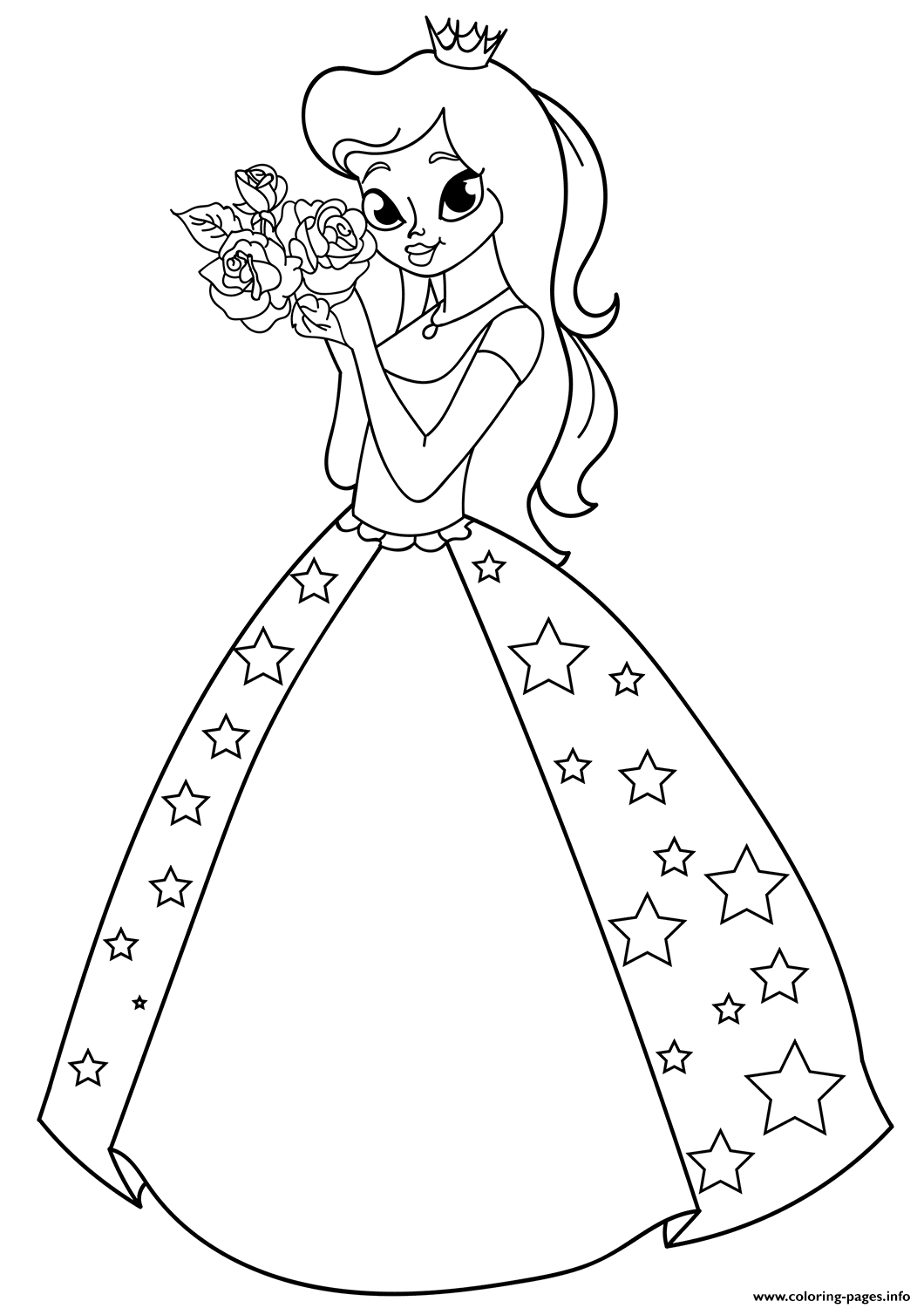 Princess With Roses coloring