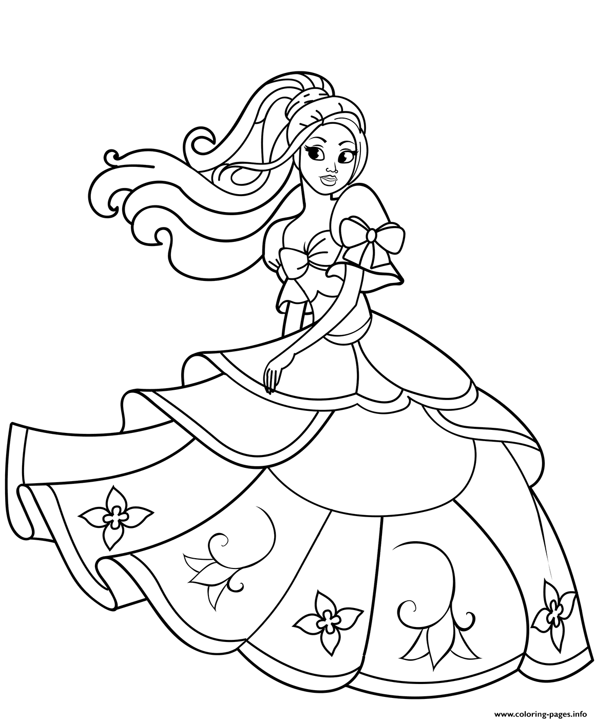 Dancing Barbie Princess coloring