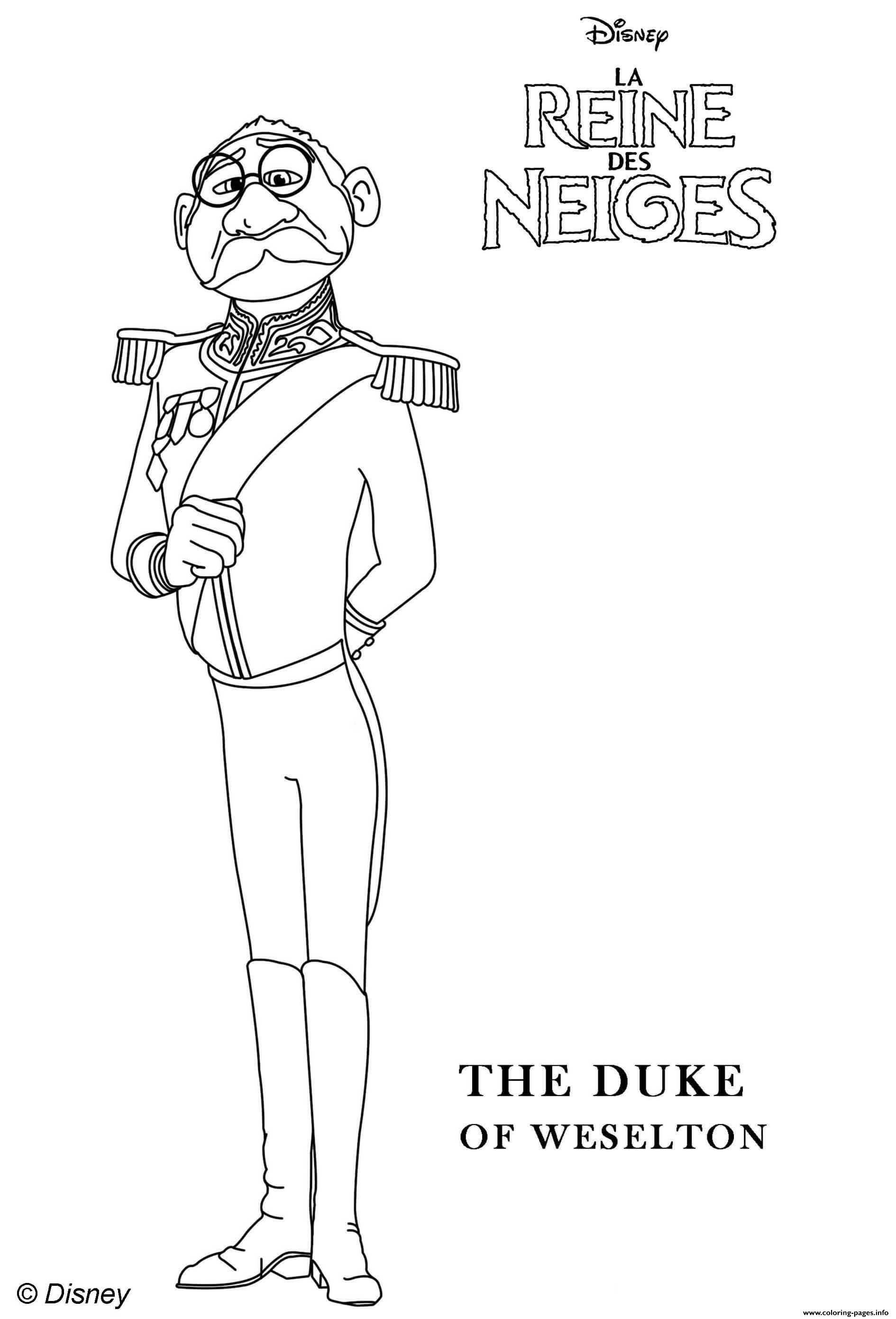 Duke Of Weselton From Frozen 2 Coloring Pages Printable