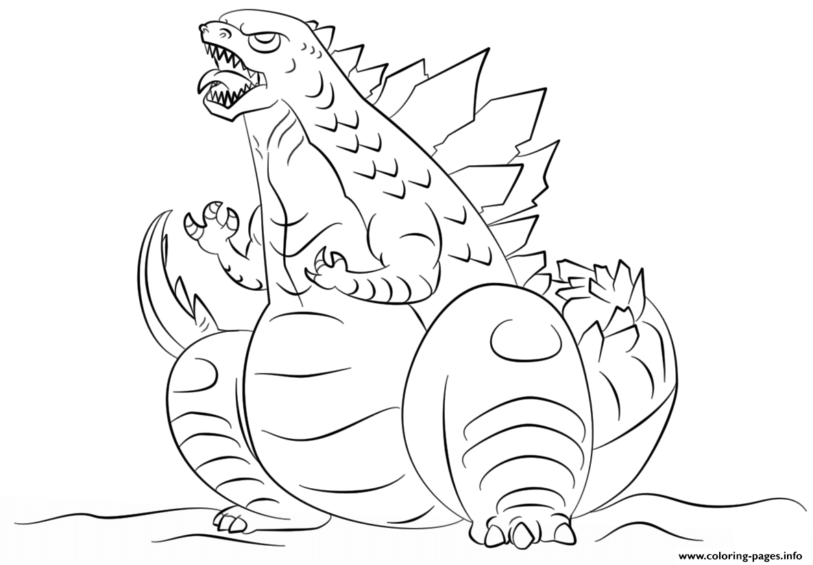 Cartoon Godzilla Coloring Pages Printable