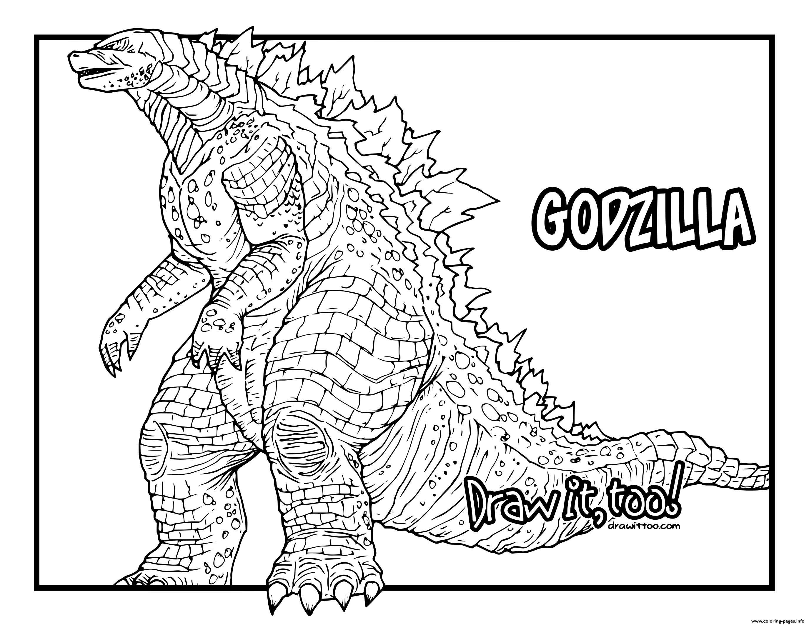 Godzilla An Enormous Destrructive coloring