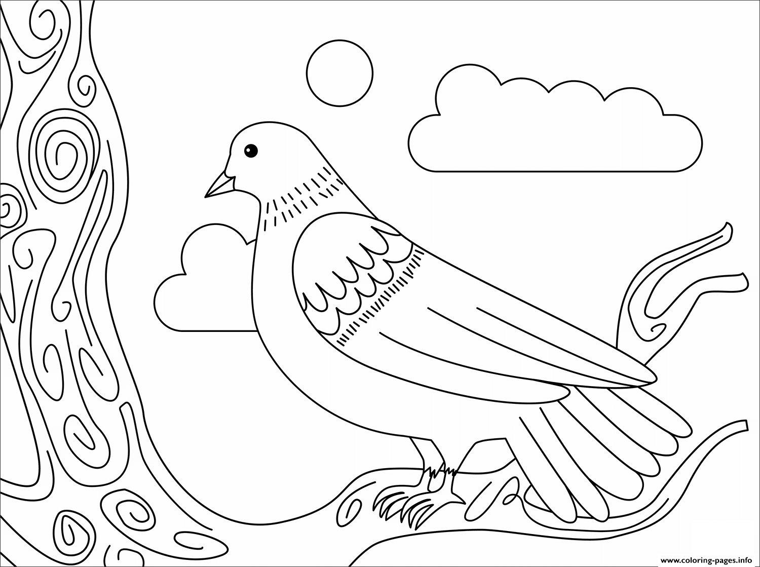 Dove Animal Simple coloring