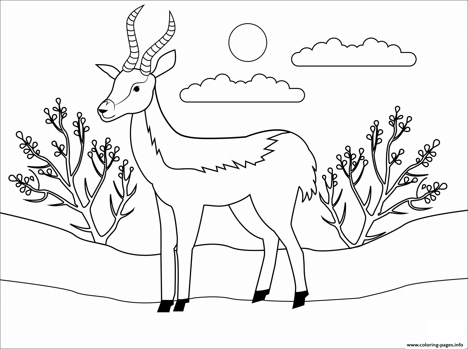 Antelope Animal Simple coloring