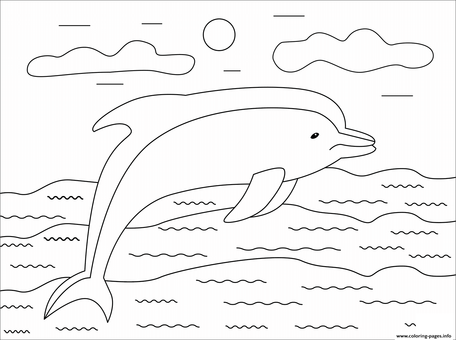 Dolphin Animal Simple Coloring Pages Printable