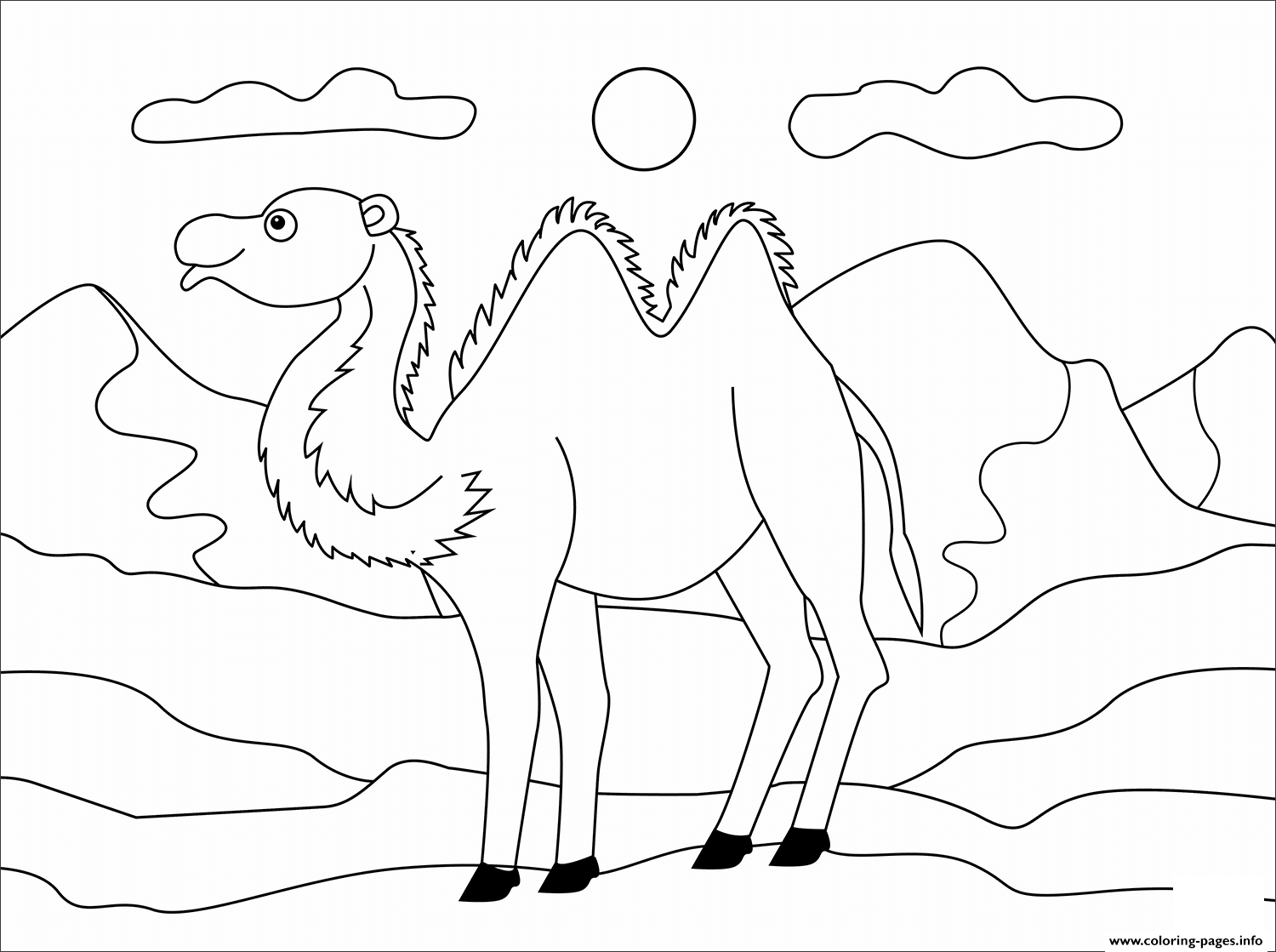 Camel Animal Simple coloring