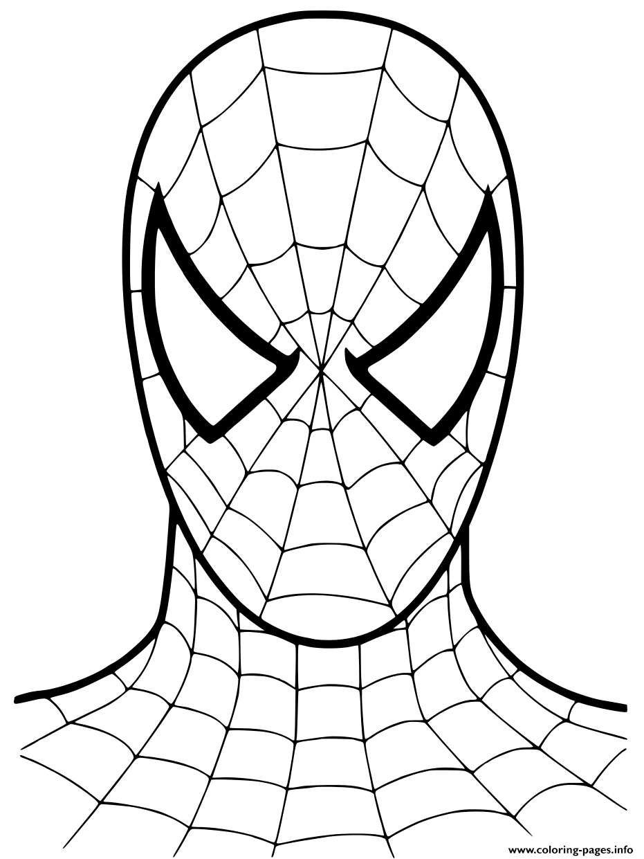 Spiderman Cartoon Mask 2002 Coloring Pages Printable