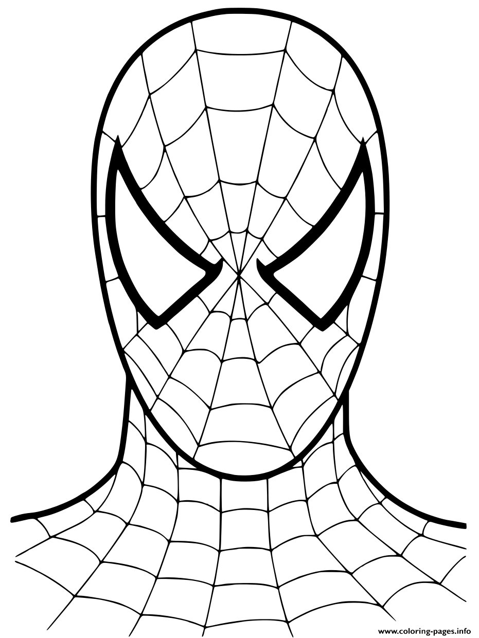 mask coloring cartoon spiderman 2002 printable