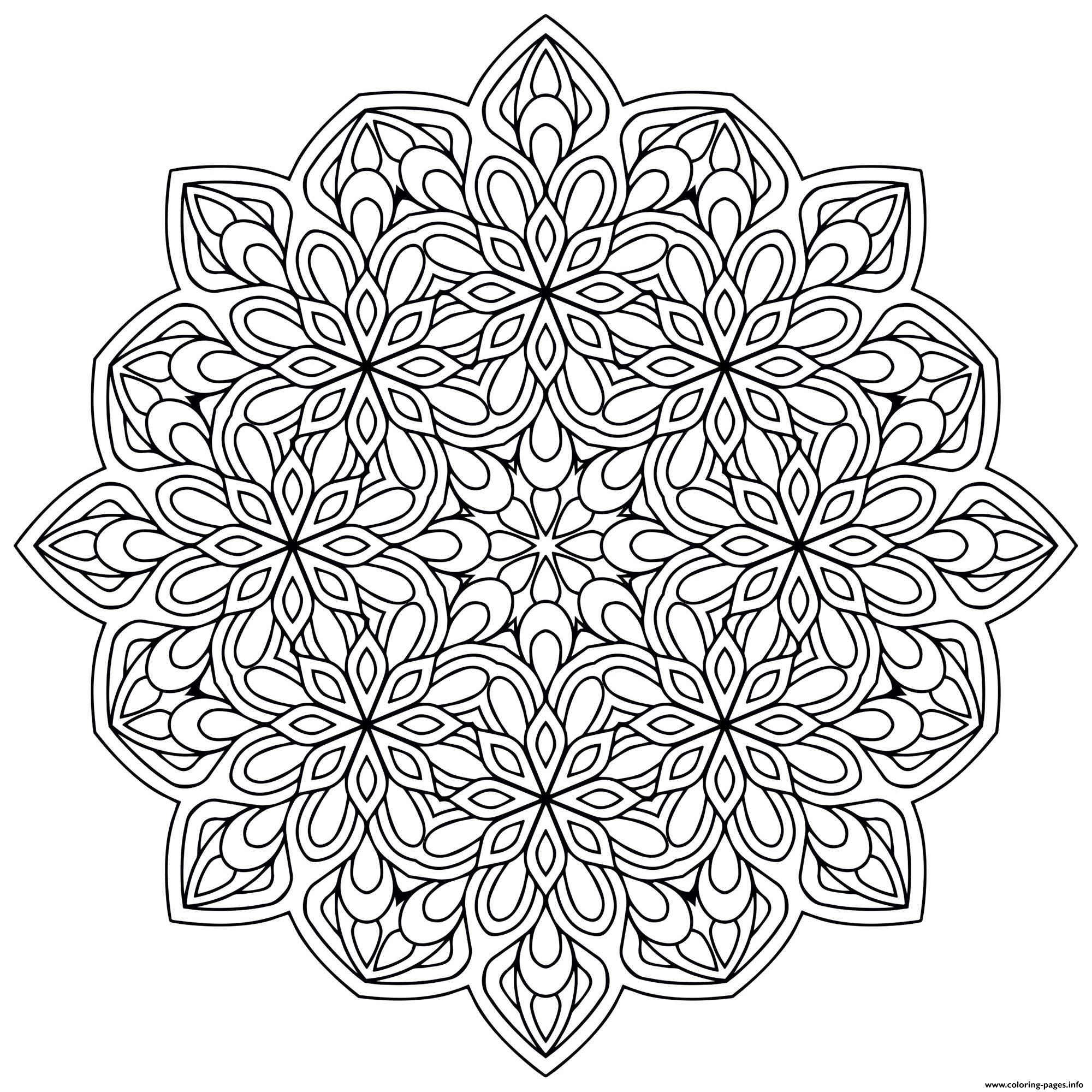 Mandala Zen Antistress Flowers 9 Coloring Pages Printable