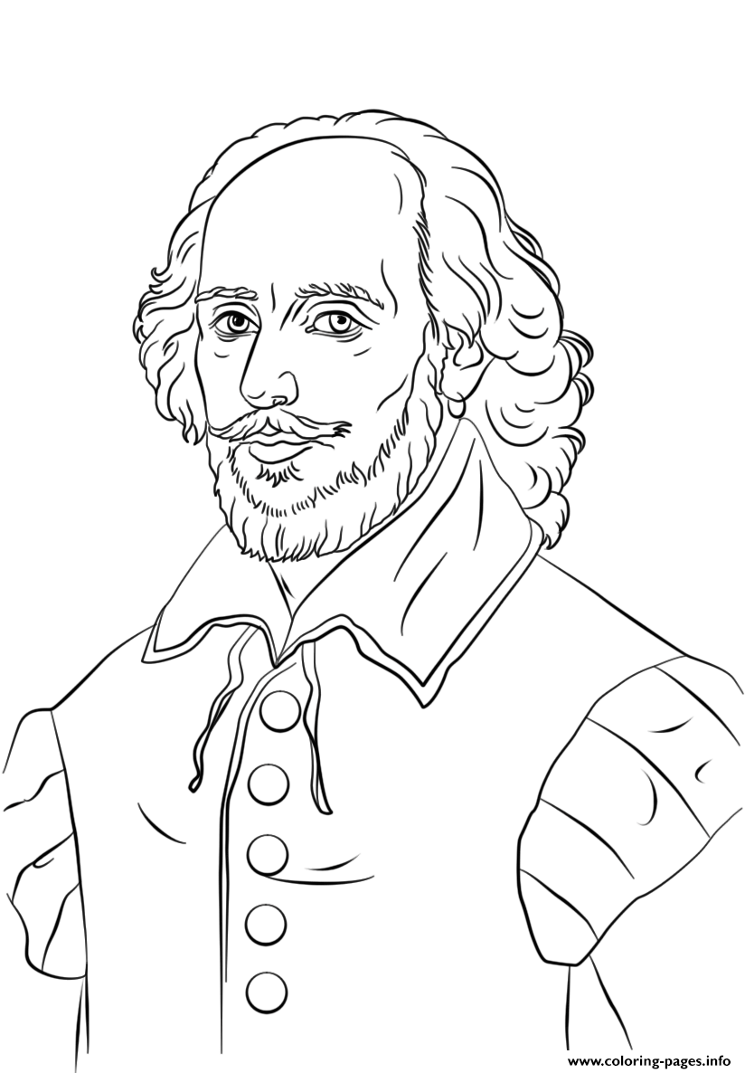 William Shakespeare United Kingdom Coloring Pages Printable