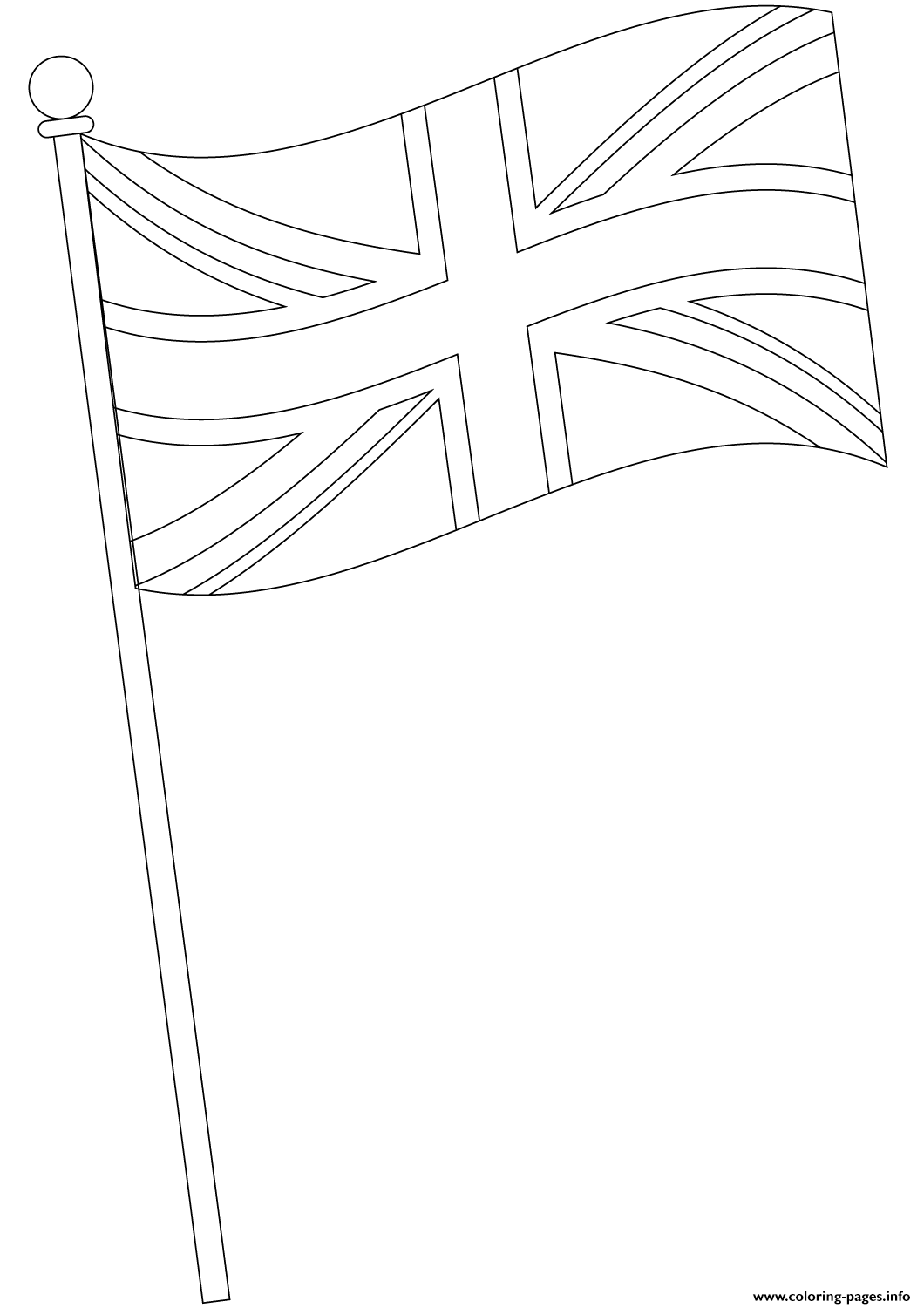 Flag Of United Kingdom Coloring Pages Printable