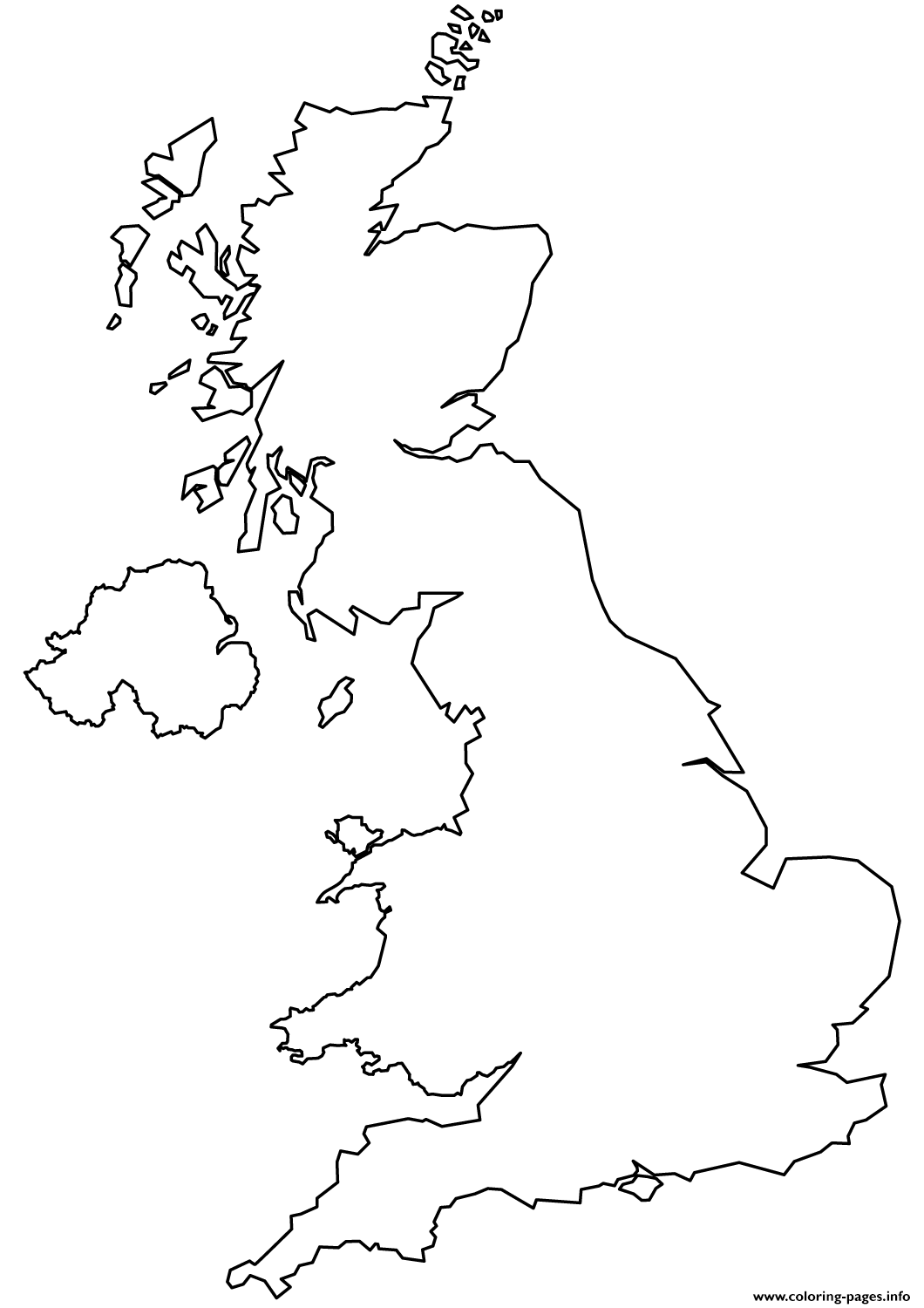 United Kingdom Blank Outline Map United Kingdom Coloring Pages Printable