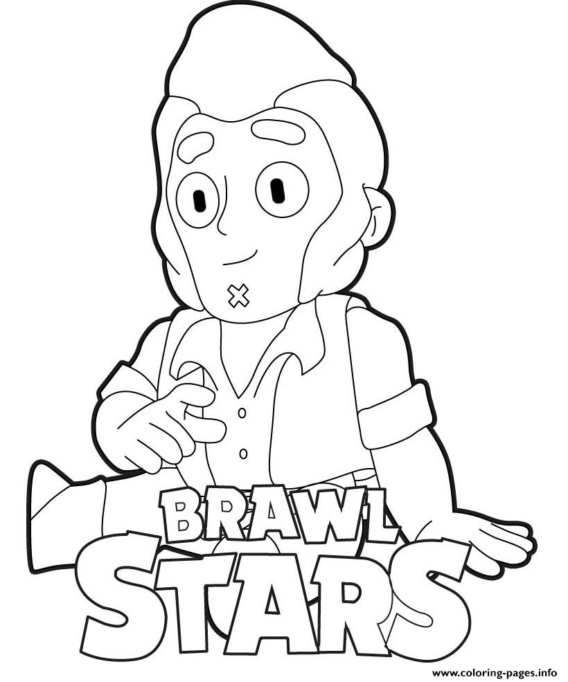 Colt Smiling Brawl Stars Coloring Pages Printable - dessin brawl stars polly