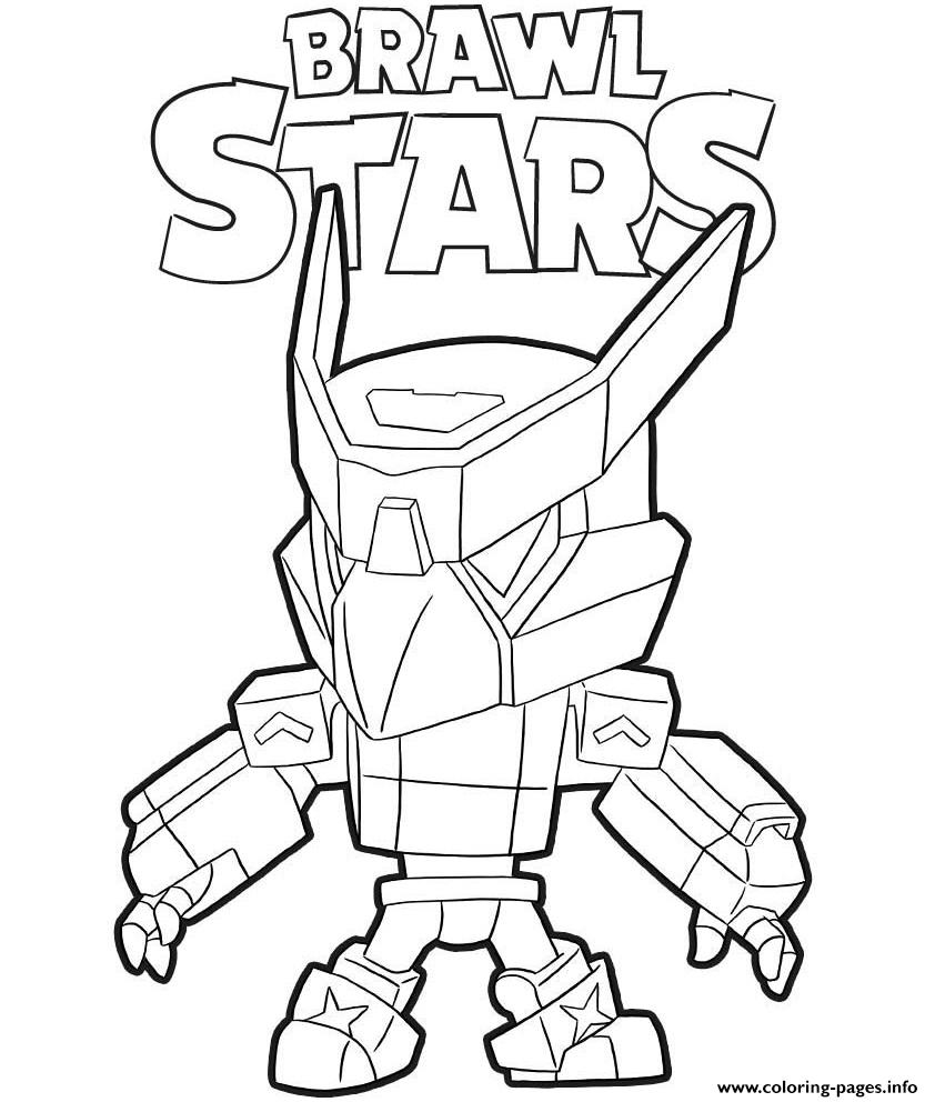 Mecha Crow Brawl Stars Game Coloring Pages Printable - dessin brawl star a imprimer