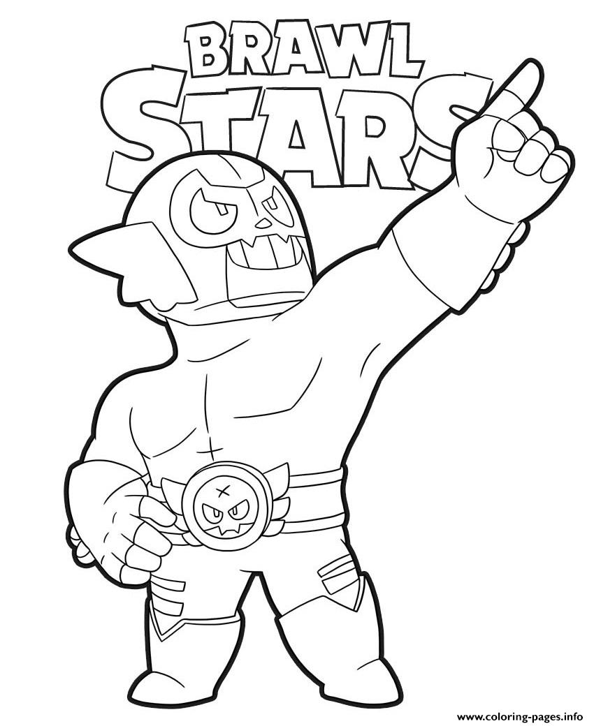 Draw It Cute Coloring Page Brawlstars El Rudo Primo Coloring Pages Printable - image a colorier brawl stars brawl stars