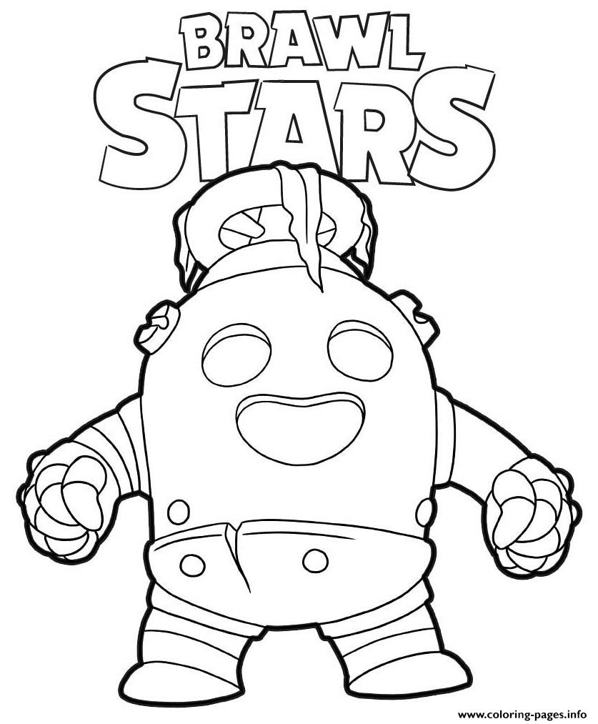 Robo Spike Brawl Stars Coloring Pages Printable - robo spike brawl stars skins