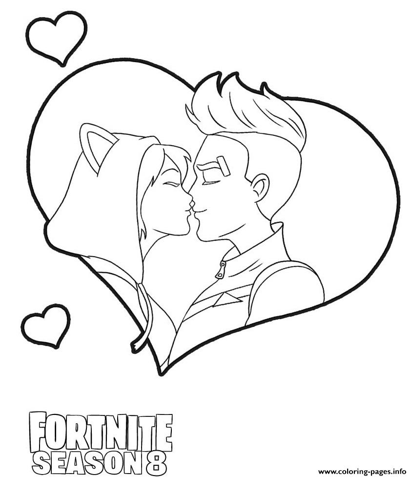 Drift Kiss From Fortnite Love Coloring Pages Printable
